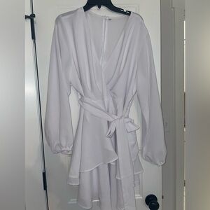 Elegant White Wrap Dress